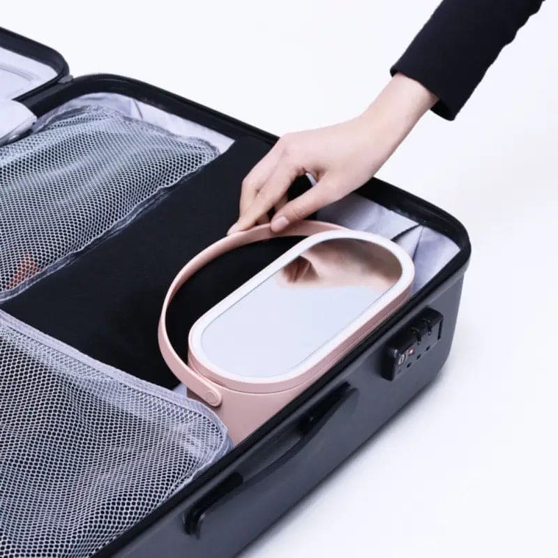 Touch Light Storage Makeup Case, Makeup Organizer Box with LED Light Mirror, Multipurpose Travel Makeup Organizer, Portable Travel Makeup Organizer, Box Mirror Cosmetics Organizer Touch Light Storage Makeup Case, Makeup Organizer Box with LED Light Mirror, Multipurpose Travel Makeup Organizer, Portable Travel Makeup Organizer, Box Mirror Cosmetics Organizer